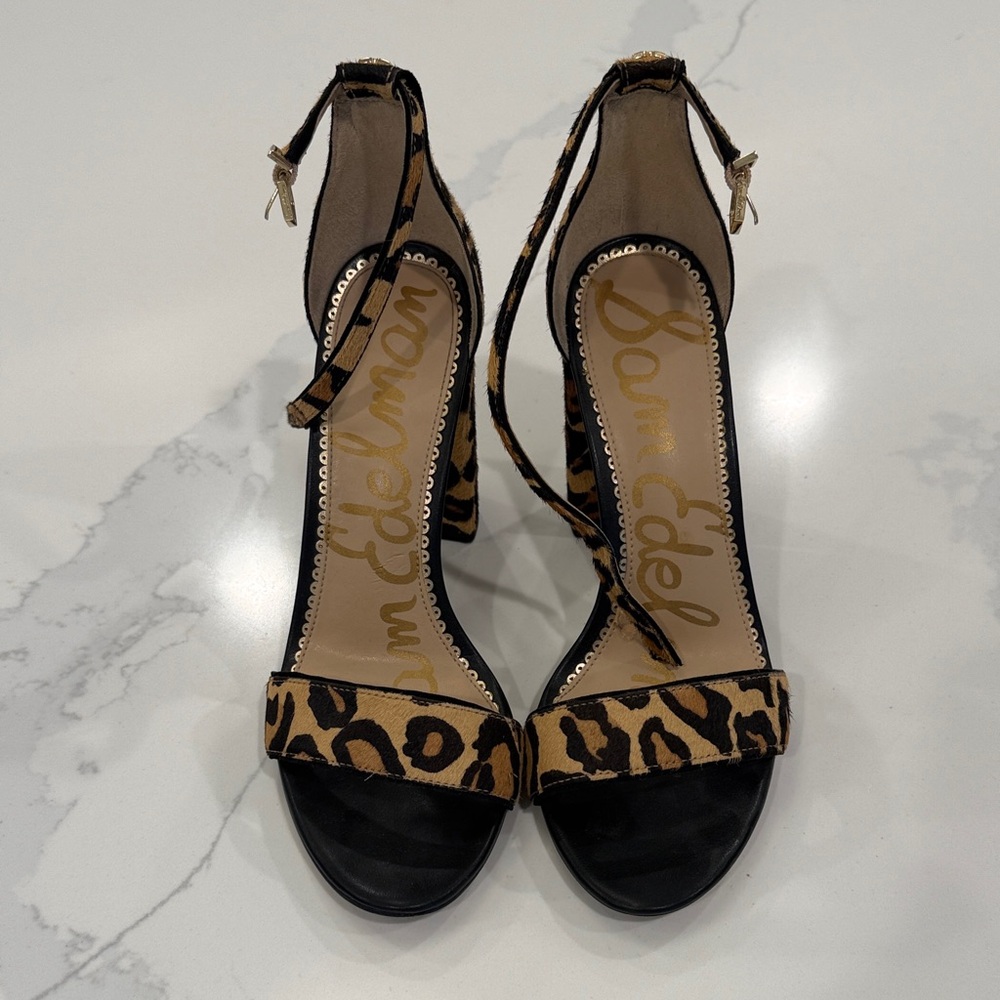 Sam Edelman Leopard Print Heeled Sandals
